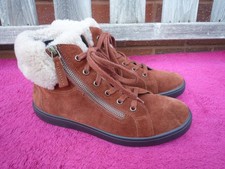 Hotter Harper Ortholite  Brown Suede Winter Ankle Boots Size 5.5 UK STD .