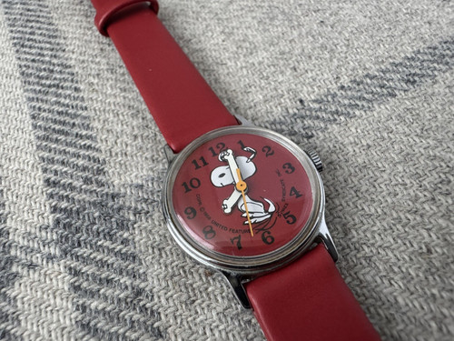 1970s timex snoopy - timex, red