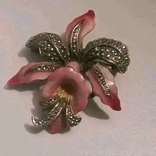 Vintage silver tone enamel - vintage,