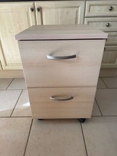 Oak wood Finish 2 Drawer Pedestal. Ideal For Home Office 