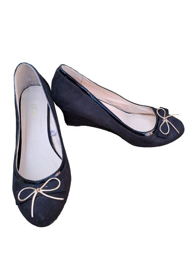 Wedge shoes faux - shoes, suede-