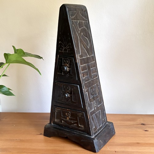 Vintage pyramid shaped - pyramid, wooden