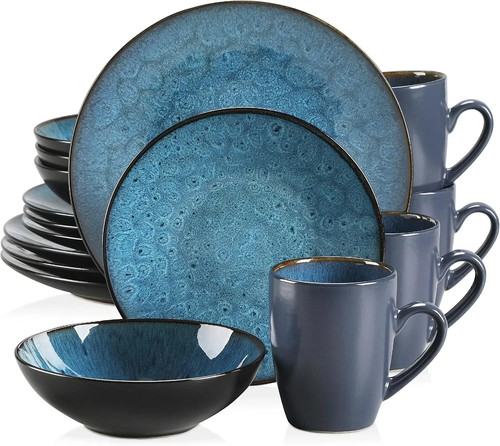 16pc stoneware dinner set - stoneware, deep