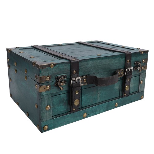 Green vintage storage trunk - green,