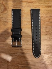Christopher Ward 20mm Watch Band Strap Vintage Oak Leather Black 20-VOAK-06-K-XS