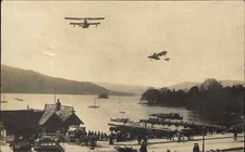 Bowness on Windermere Airplanes Pioneer Aviation Station Real Photo Postcard
