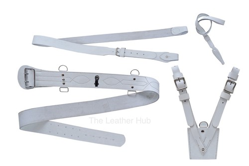 Sam browne belt white leather - white,