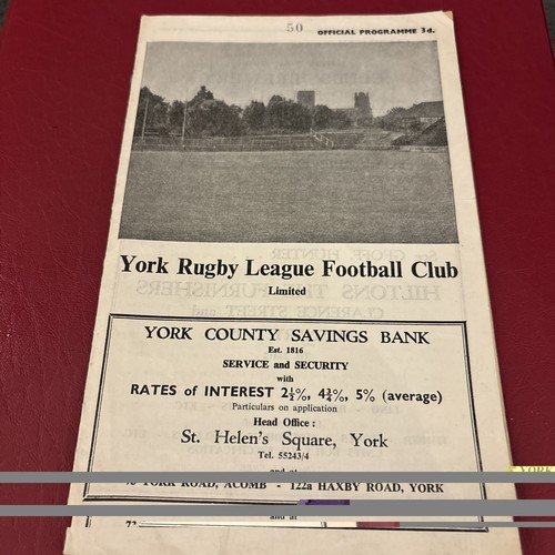 Rugby league 1962 - york, v