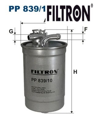 Fuel filter 839 - filter, filtron
