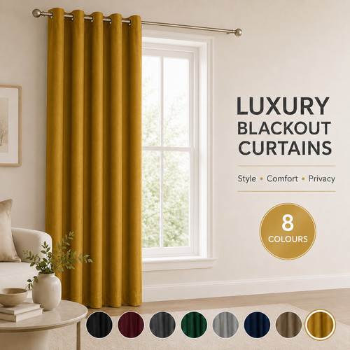 Blackout single door curtains - door,