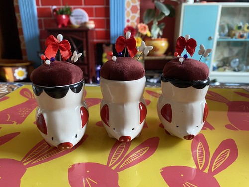 Upcycled trinket pin cushion - cushion,