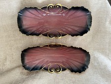 Pair of Beautiful Carlton Ware Rouge Royale Oblong Trays Excellent Condition