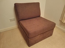 John Lewis convertible chair bed, pull-out, upholstered, single with storage.