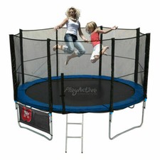 6FT 8FT 10FT 12FT 14FT Trampoline With Enclosure Rain Cover Safety Net Ladder UK