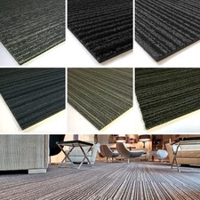 Striped carpet tiles - carpet, grey