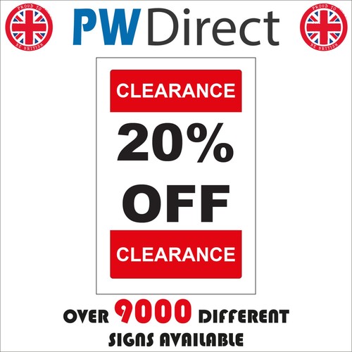 Sign clearance off - clearance, 20%