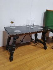 Traditional Pub Bar Thumb Print Wooden Tavern Table Coffee Beer Vintage Medieval