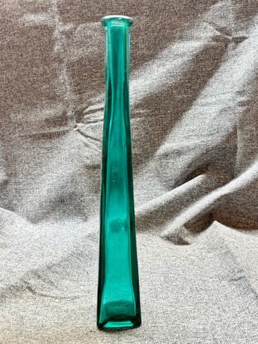 Vintage teal green glass - glass, tall