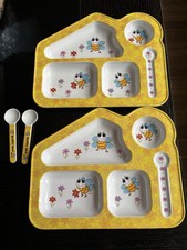 Kids Serving Plate Divided Dinner Sections, Food Tray X2