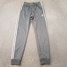 Adidas Mens Tracksuit Bottoms Small Grey SST Pants Originals Trefoil Cuffed