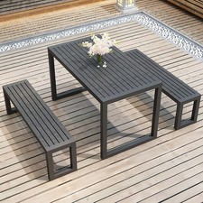 3PCS Wooden Picnic Bench Table