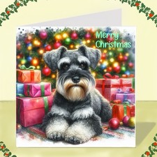 Miniature Schnauzer Dog Christmas Card