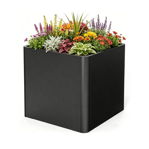 Metal square planter box - metal,