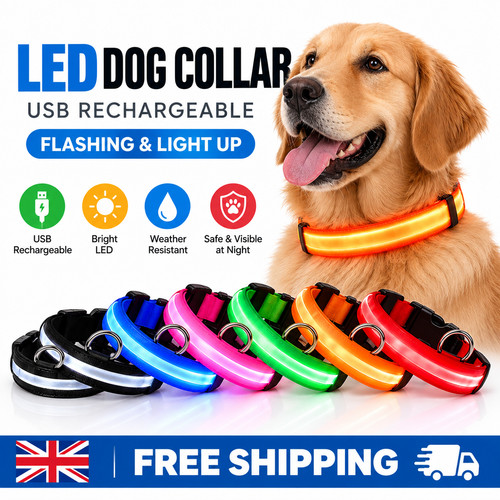 Led dog collar usb - led,