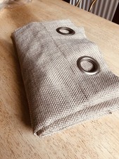 *Single* thermal curtain panel width 64" by 53" drop beige textured eyelet