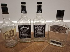 EMPTY - Jack Daniels & Buffalo Trace Bourbon Whiskey Bottles