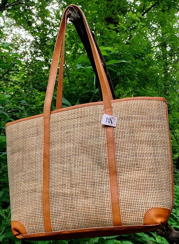 Handwoven rattan tote - tote, bag