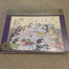 1000 Piece Jigsaw Puzzle Cats Enjoy Tea & Cake Marks and Spencer