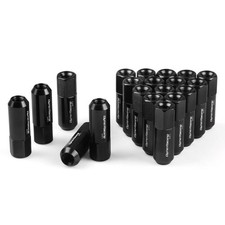 20pcs M12X1.5 60mm Extended Forged Aluminum Tuner Racing Wheel Lug Nuts Black