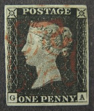 QV 1840 1d Penny Black (GA)