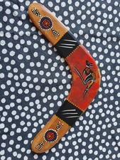 Handmade Australian Wooden Boomerang, Hand Painted, 12 Inch