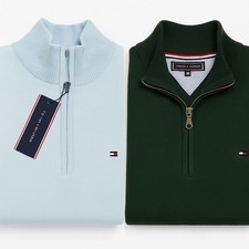 Men's Long sleeve Tommy Hilfiger Logo Embroidered Half Zip Jumper