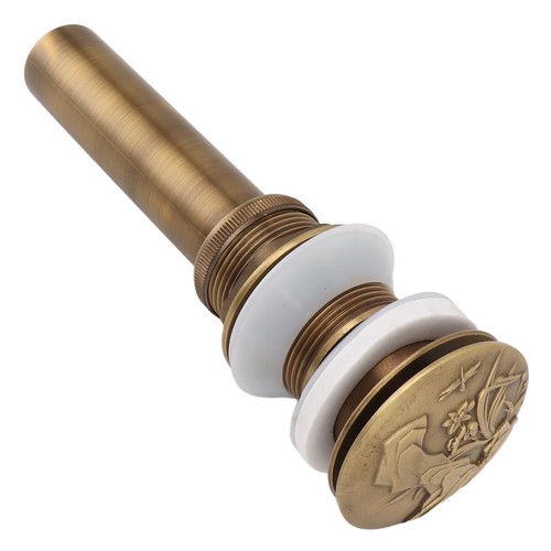 Antique brass pop drain - pop, up