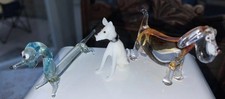 X3 VTG Glass Dachshund  + Dog
