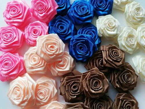 10x ribbon roses buds - ribbon,