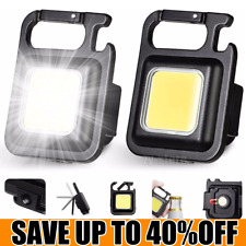 Keychain COB Magnetic Work Light Small Camping Torch Mini Light Bottle Opener UK