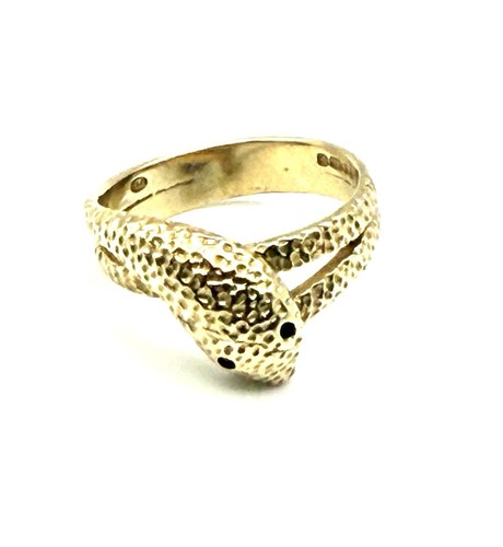 9ct gold snake ring men - ring, men’s