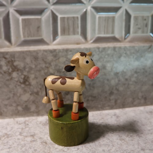 Vtg wooden thumb puppet - wooden, donkey