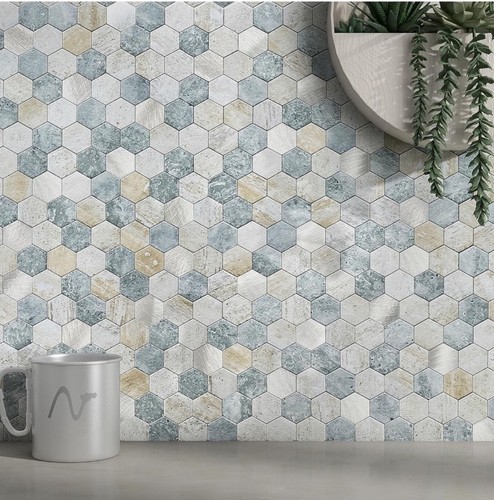 Hexagon self adhesive - 3d,