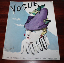 Vintage VOGUE February 1936 Cecil Beaton Christian Berard cover Fashion magazine