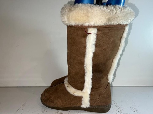 Women brown suede - suede, fur