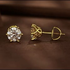 1ct Earrings Yellow Gold