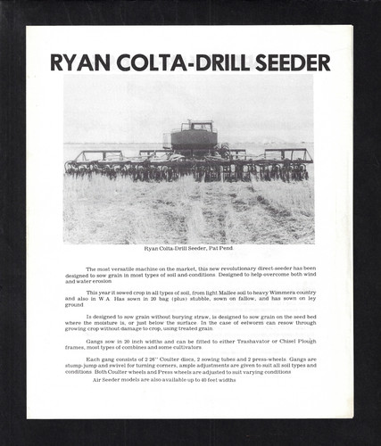 Ryan colta drill seeder chisel - ryan, colta-drill
