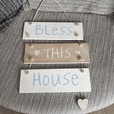 WALL DECORATION, WOODEN SIGN, BLESS THIS HOUSE