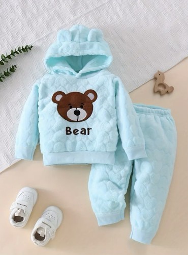 2pcs baby boy bear - bear, embroidered