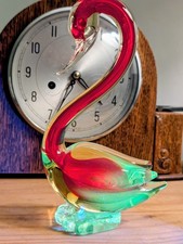 Vintage Uranium Murano Sommerso Glass Swan Bird Figurine